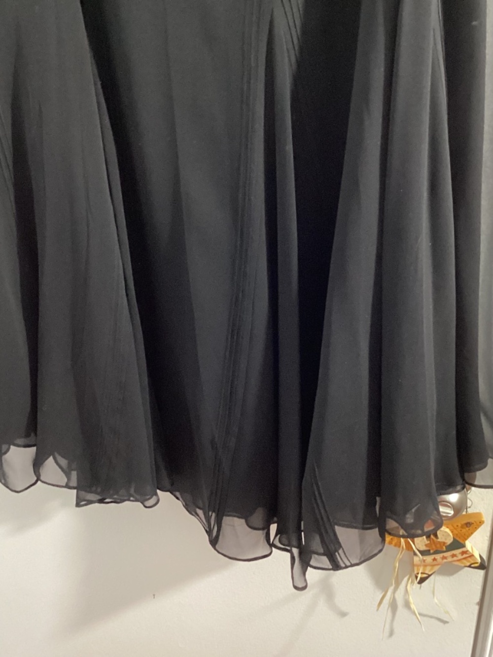 Y2K LAUREN by RALPH LAUREN WOMAN PLUS 18W BLACK 100% SILK MIDI GOUDE SKIRT - Picture 9 of 10